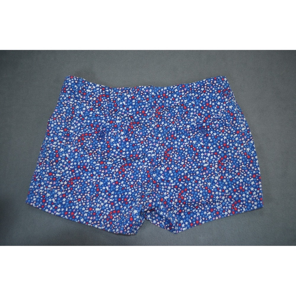 Vineyard Vines Red White Blue Stars & Whales Patriotic Women's Shorts 12 - Picture 5 of 7